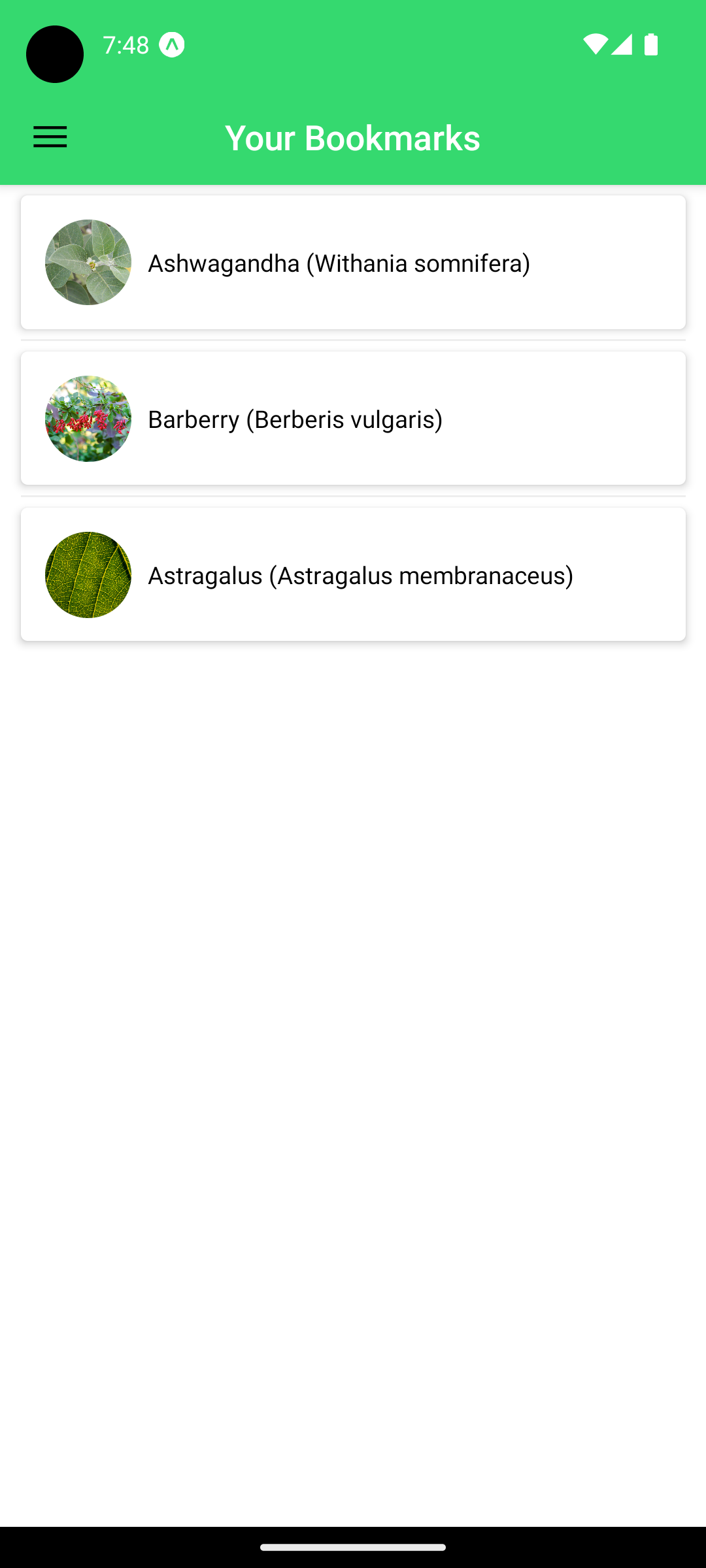 Bookmark Screen